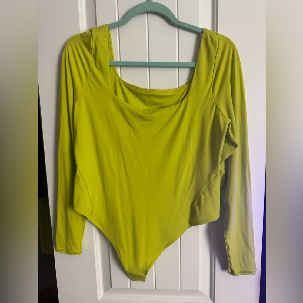 Lululemon 🍋NULU SQUARE NECK Long Sleeve Women's BODYSUIT SZ XL LCHN COLOR NWT